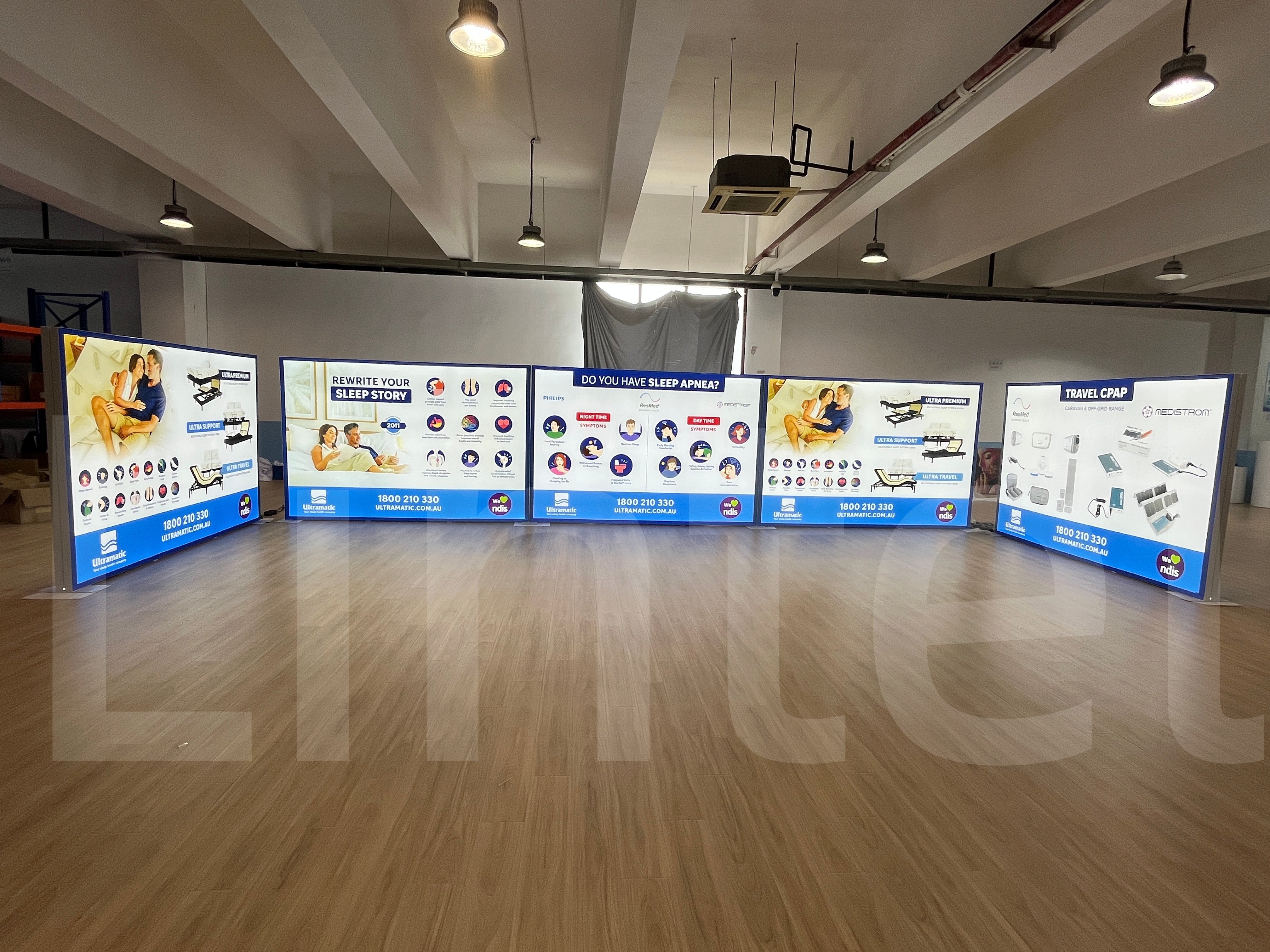 3x9m U shaped reusable modular light box booth.jpg