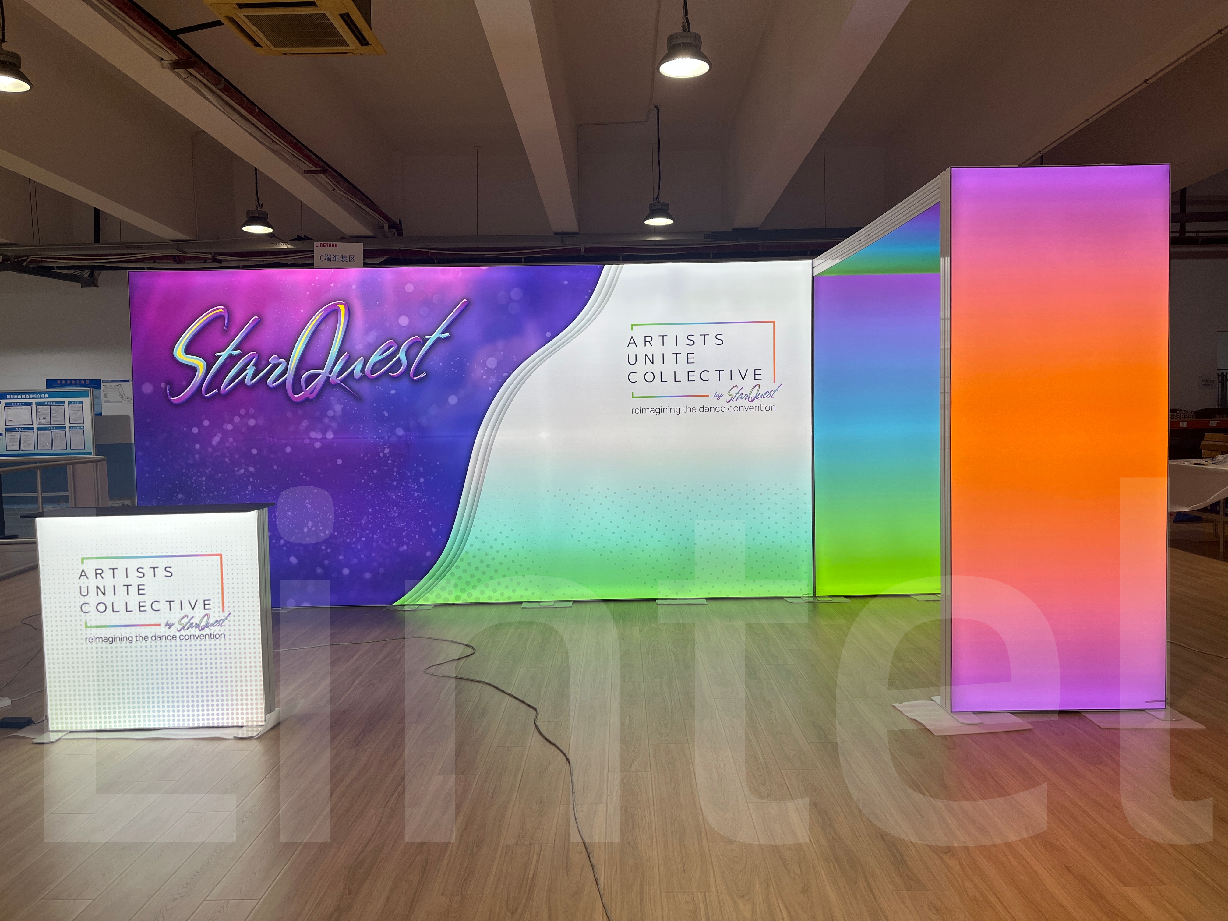 3x6m L-shaped exhibition Lightbox Booth,Gradient Colors.jpg