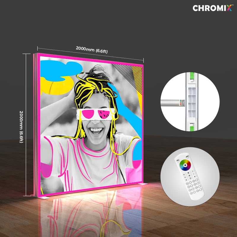 Chromix Modular RGB LED Edge Frame 2000x2000mm LT-ALF80F