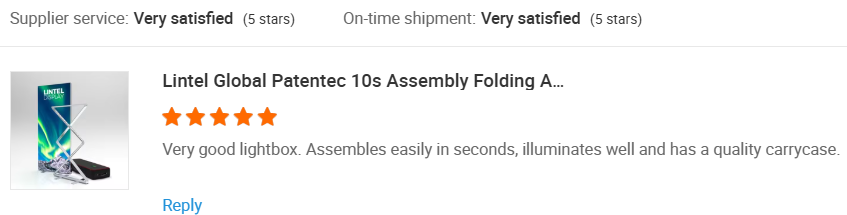 Customer reviews Assembles easily in seconds foldable pop up light box.png