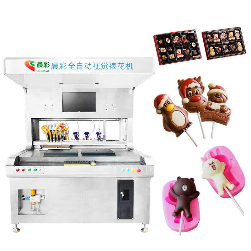 Automatic 4 Colors Stainless Steel Visual Chocolate Making Machine Candy Filling Machine for Making Ice Cream Biscuits