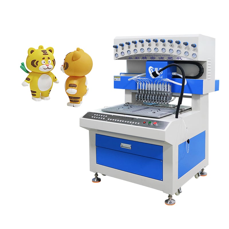 Automatic 12 Colors Big Size Silicone Dripping Machine PVC Label Making Machine for 2D 2D Cartoon Keychains