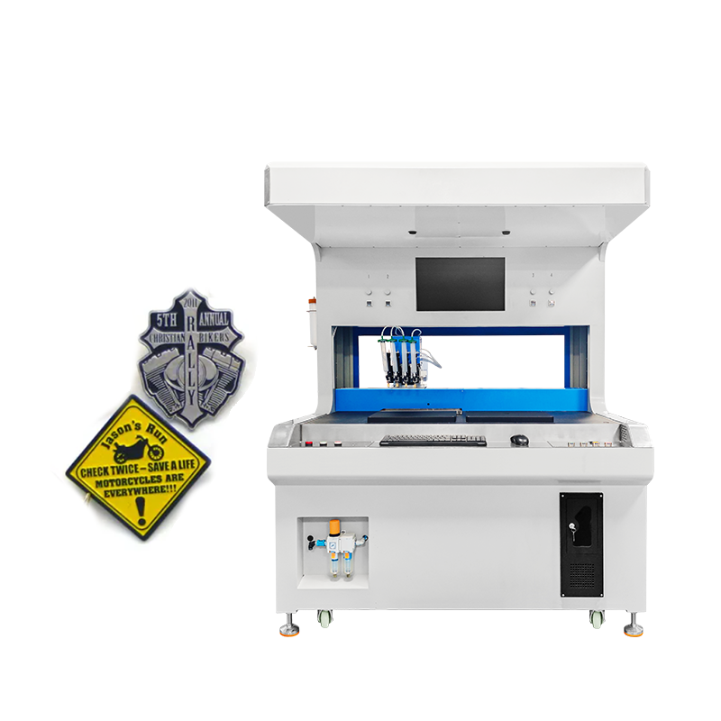 Automatic 4 Colors Two Stations Visual Enamel Dispensing Machine Metal Painting Machine for Coloring Hardware Ornament