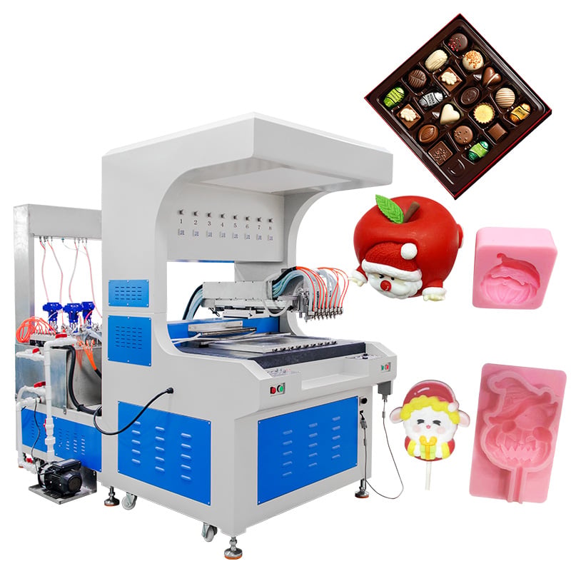 8 Colors Automatic Chocolate Decorating Machine Chocolate Candy Making Ice Cream Dripping Machine 