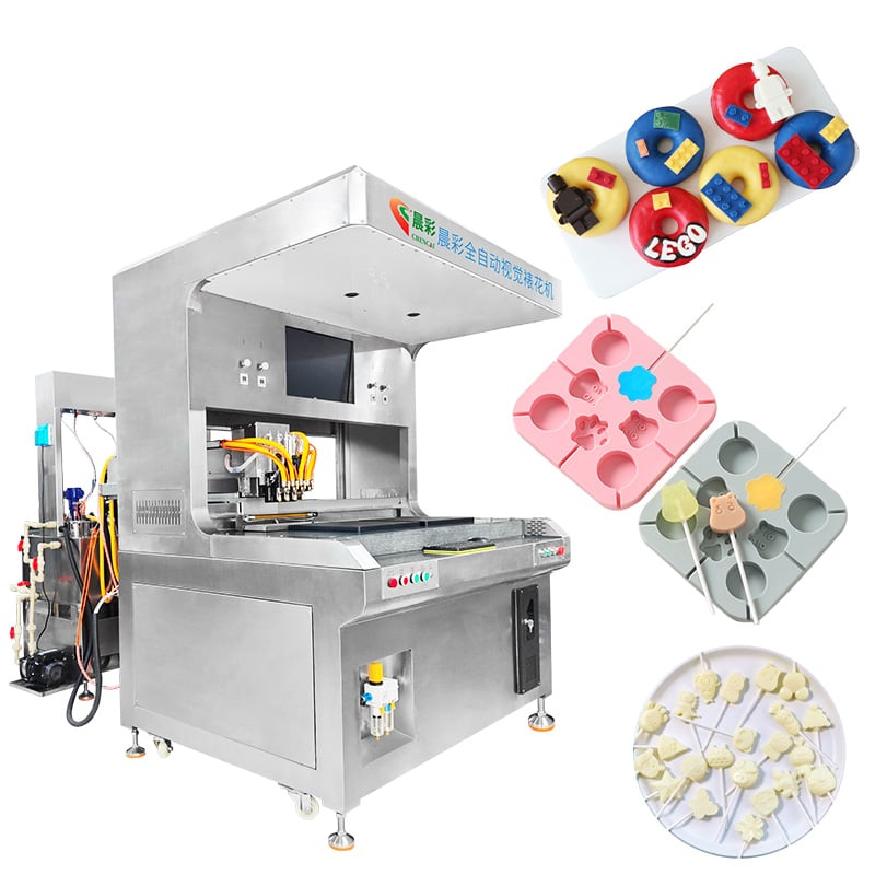 Automatic 4 Colors Stainless Steel Visual Chocolate Candy Making Machine Dessert Decorating Machine for Filling Ice Cream