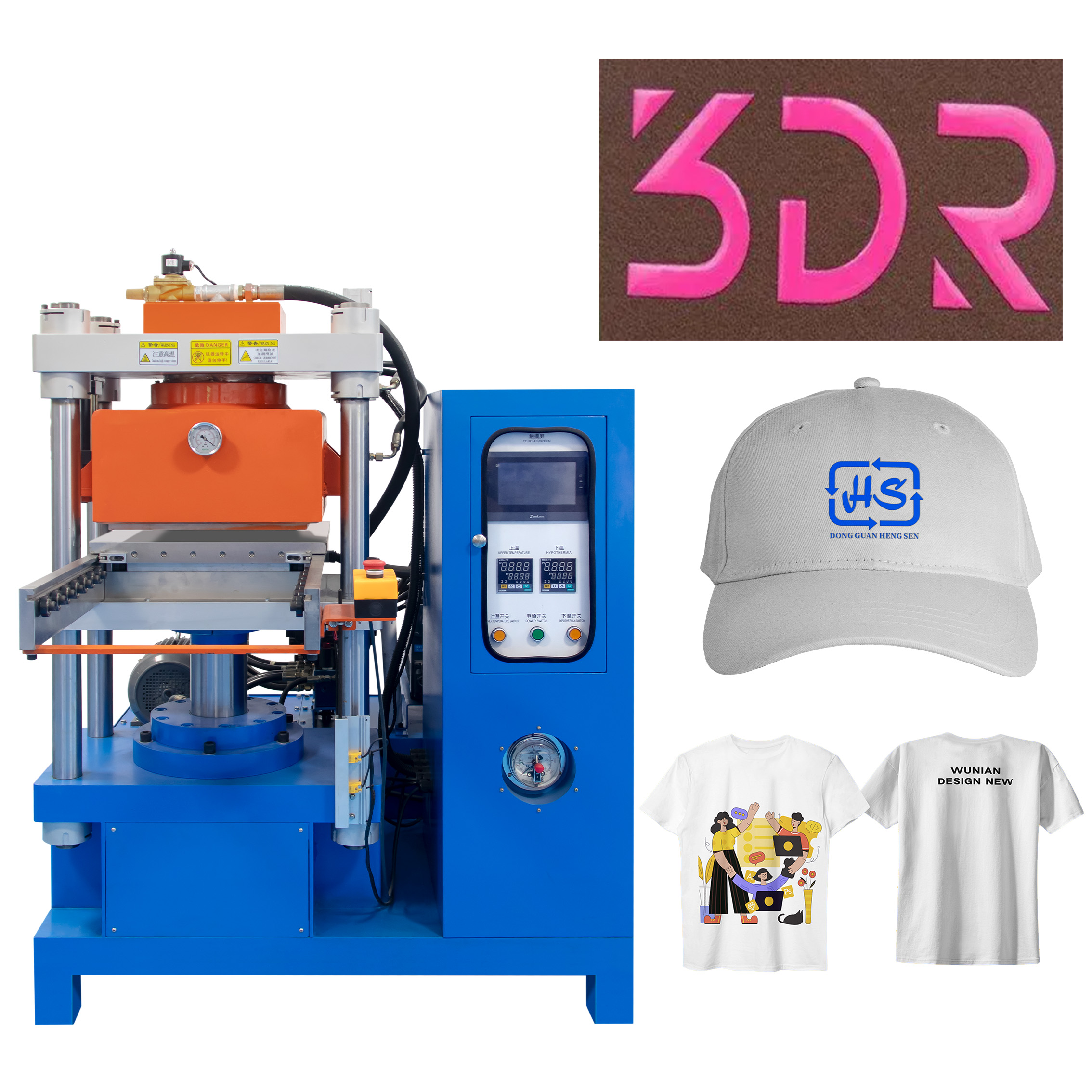 Automatic 50T Silicone Trademark Logo Vacuum Vulcanizer Heat Press Curing Molding Machine for Making Garment Embossing