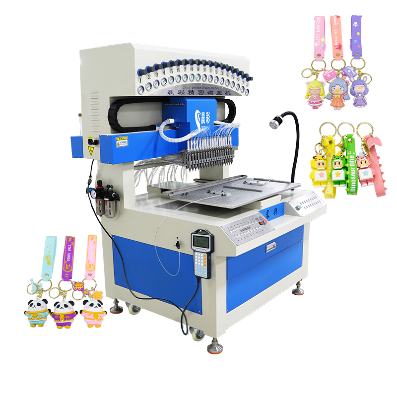 Automatic 18 Colors PVC Dispensing Machine Silicone Dripping Machine for Making 2D 3D Keychains Dolls Earphone Case