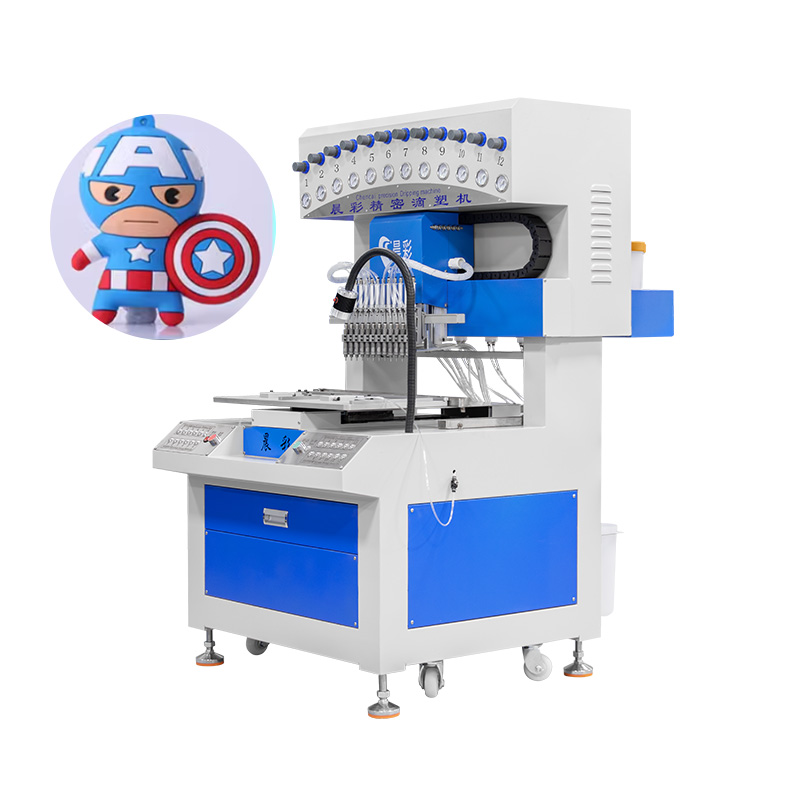 Automatic 12 Color PVC Shoes Making Machine Silicone Label Dripping Machine for Dispensing Keychains 