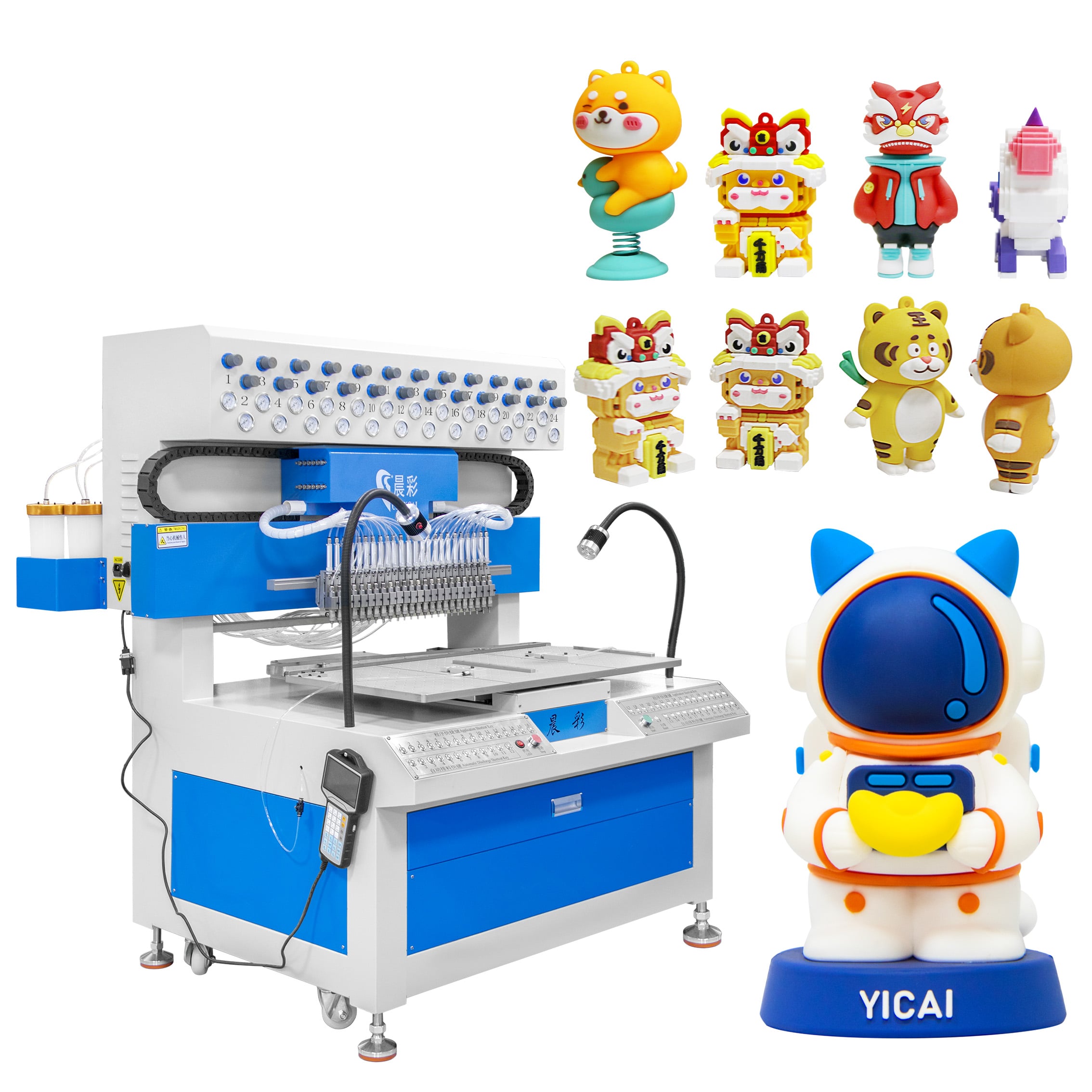 Automatic 24 Colors PVC Shoe Sole Making Machine Silicone Phone Case Dispensing Machine for Dripping 2D 3D Keychains