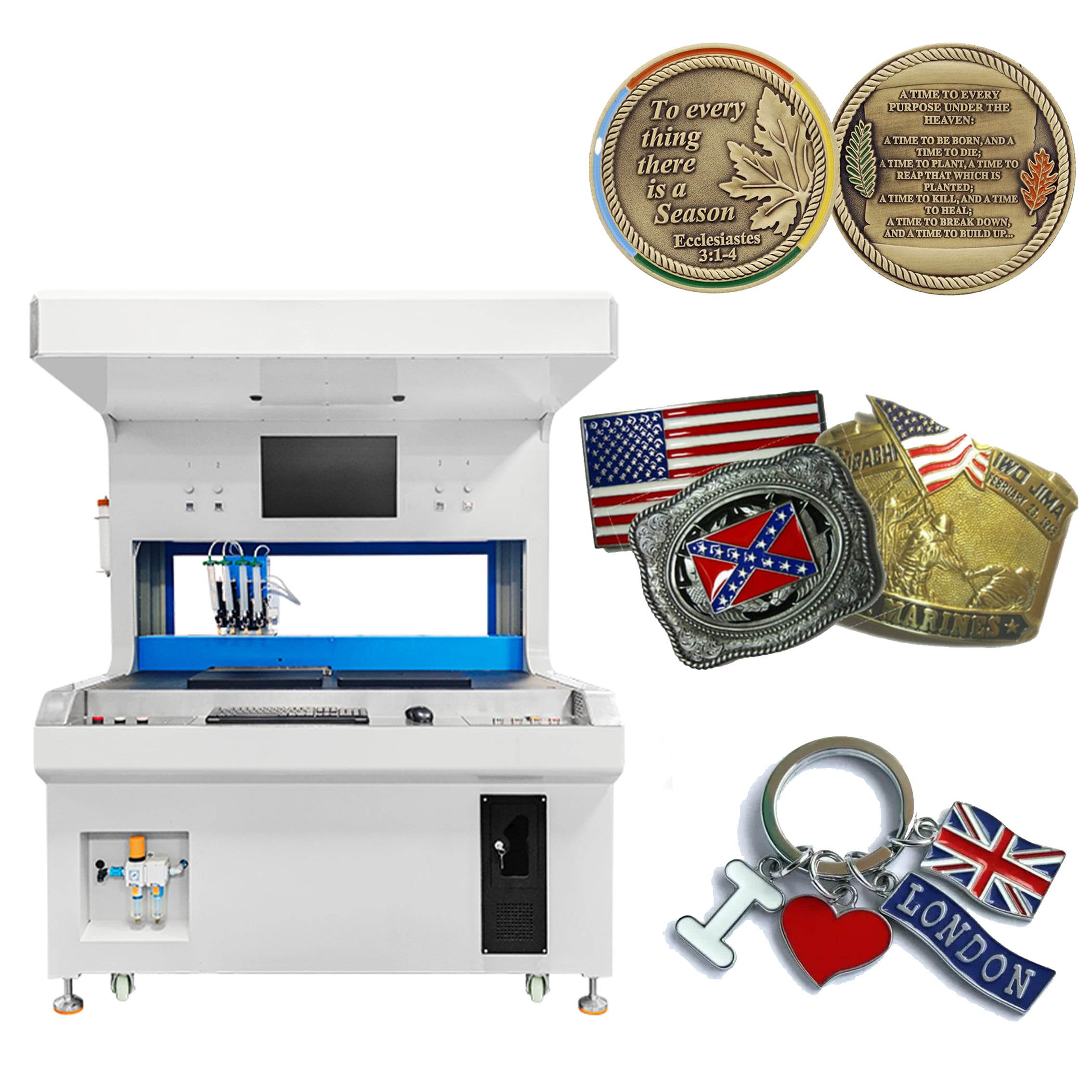 Automatic 4 Colors Visual Enamel Lapel Pins Painting Dispensing Machine Enamel Coloring Machine
