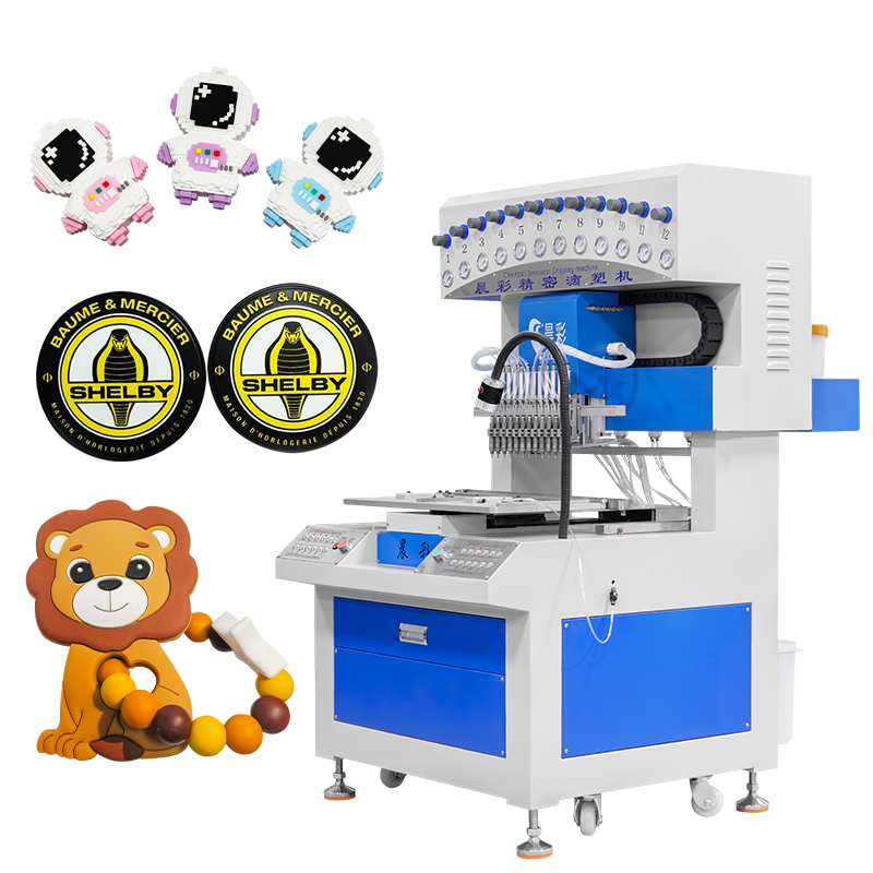Automatic 12 Colors PVC Dolls Dripping Molding Machine Silicone Dispensing Machine for Making Keychains Crafts Ornament