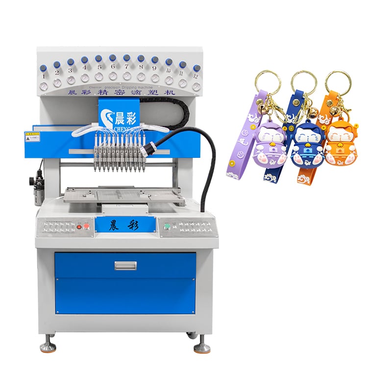 Automatic 12 Colors PVC Dripping Machine for Making PVC ShoeS Outsole Silicone Keychains Crafts