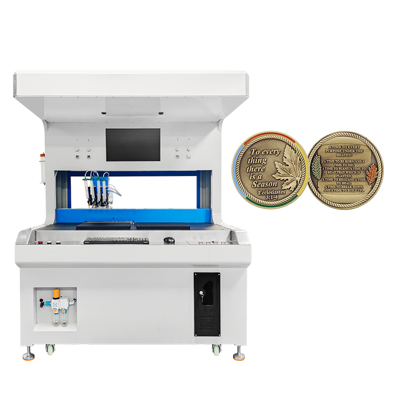 Automatic 4 Colors Two Stations Visual Enamel Painting Drip Dripping Dispensing Machine for Coloring Hardware Jewelry Ornament