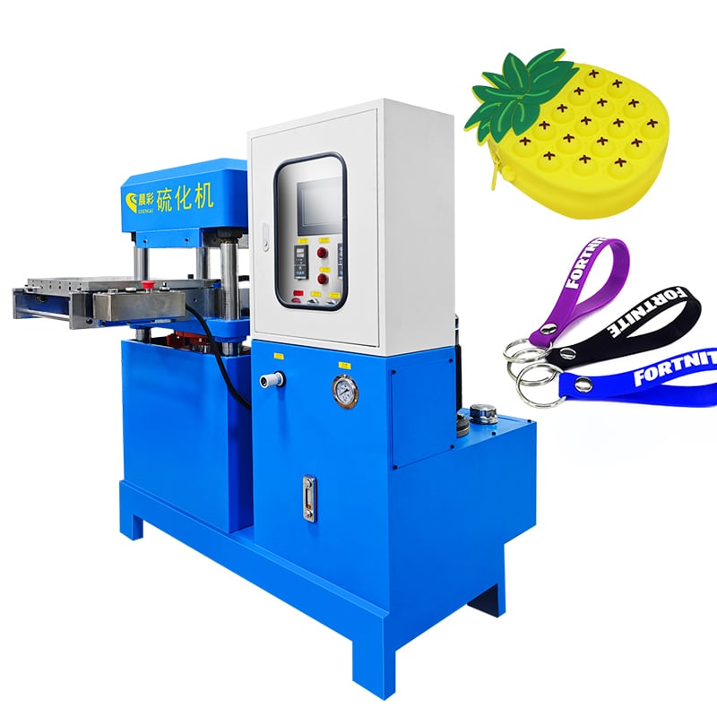 Automatic 70T Silicone Earphone Case Vulcanizing Machine Heating Press Molding Machine for Making 2D 3D Cartoon Keychains Crafts