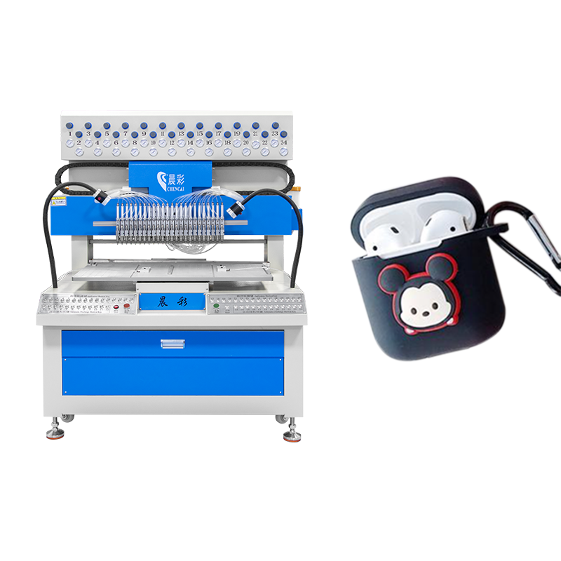 24 Colors Automatic Silicone Earphone Case Dispensing Machine for PVC 2D 3D Keychains Dolls Coin Purse Bracelet Making