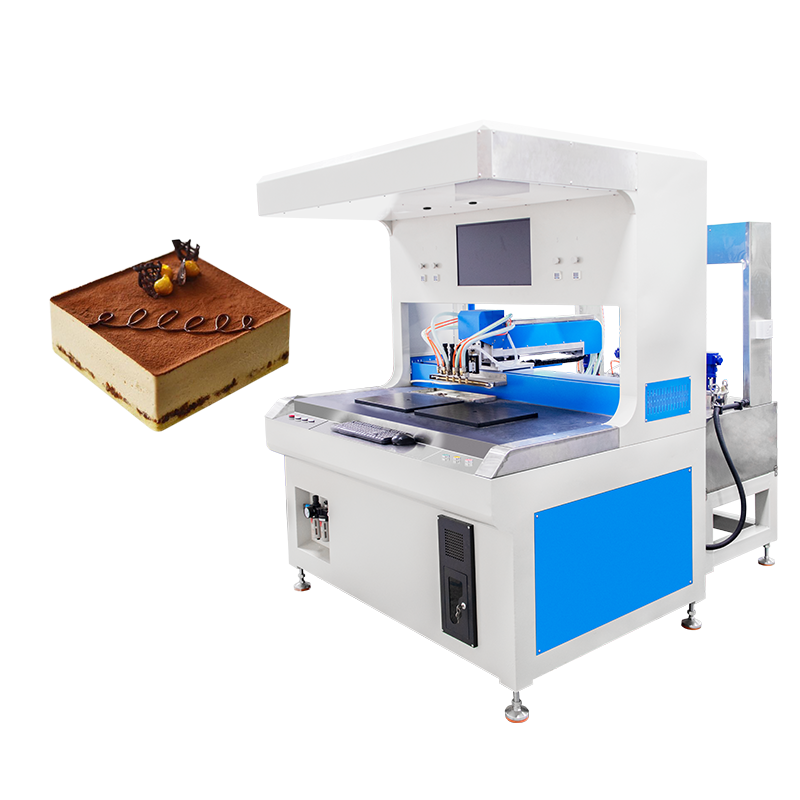 Automatic 4 Colors Dual-station Visual Chocolate Dripping Machine Cookies Macarons Decorating Machine for Making Desserts
