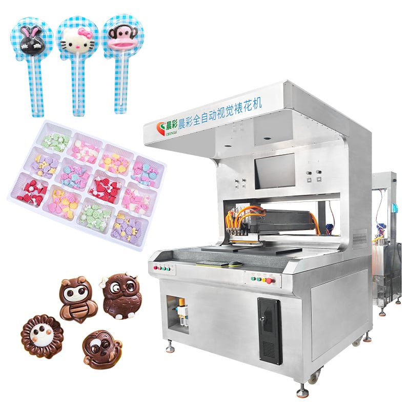 Automatic 4 Colors Stainless Steel Visual Chocolate Candy Filling Machine Macarons Decorating Machine for Dripping Desserts