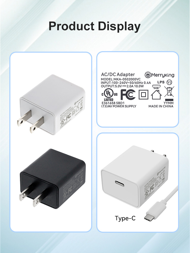 American Plug 5V 1500mA Type-C Charger Block