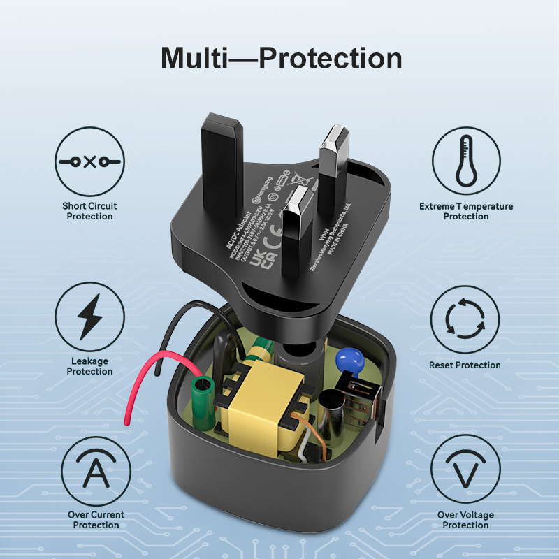 كتلة شاحن USB من النوع البريطاني 5V 2A