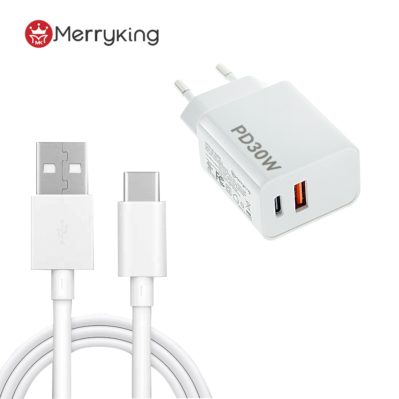 Πρότυπος Φορτιστής Ηνωμένων Πολιτειών 30W PD Γρήγορης Φόρτισης με Διπλές Θύρες