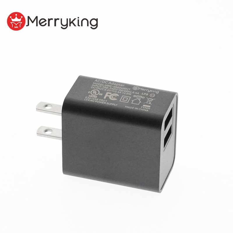 US dugó 5 V 500 mA USB A dupla töltő