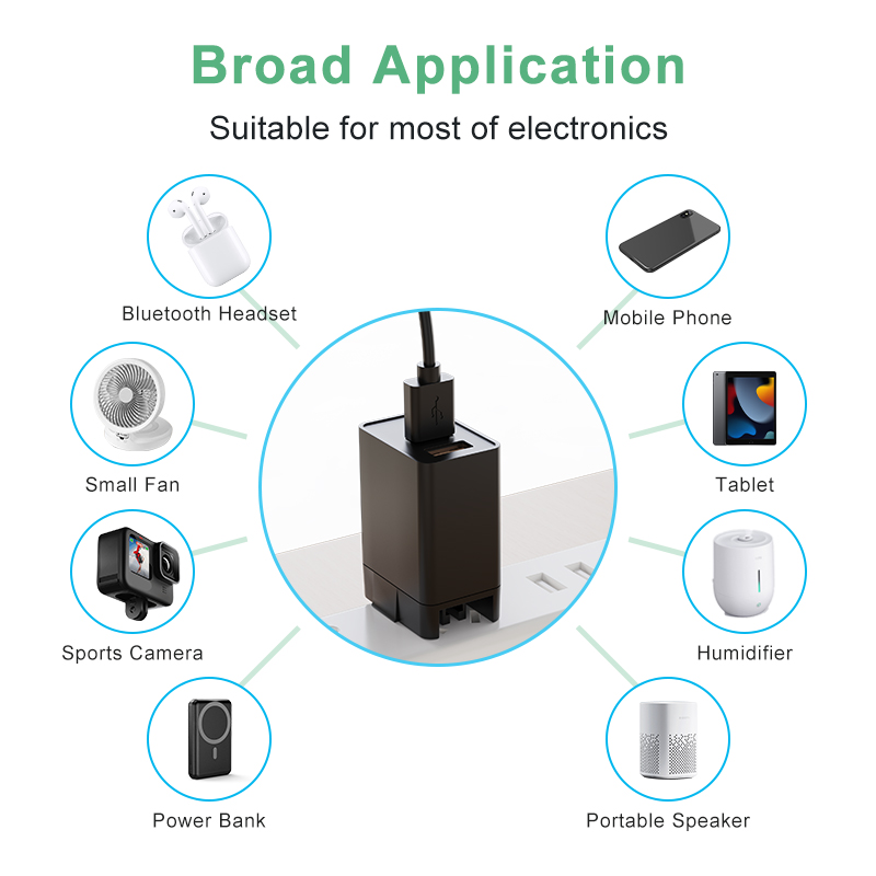 US Plug 5V 500mA USB A Dual Charger