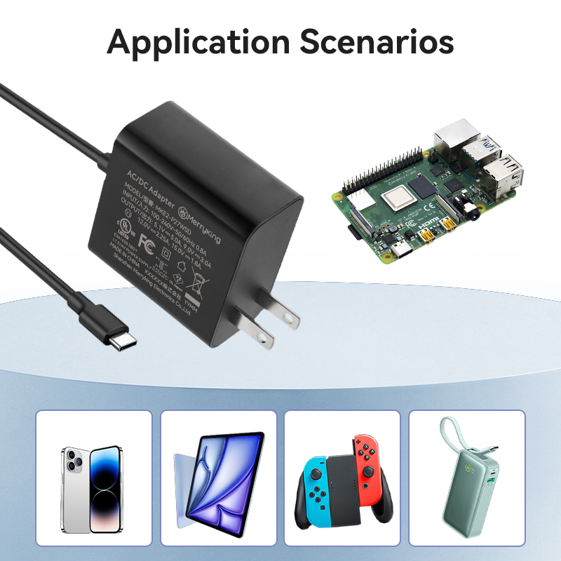 US Type 27W 12V/2.25A Raspberry Pi Charger