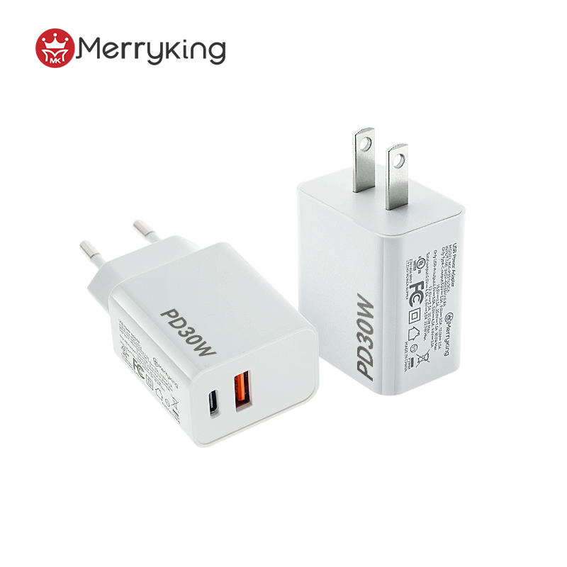 Πρότυπος Φορτιστής Ηνωμένων Πολιτειών 30W PD Γρήγορης Φόρτισης με Διπλές Θύρες