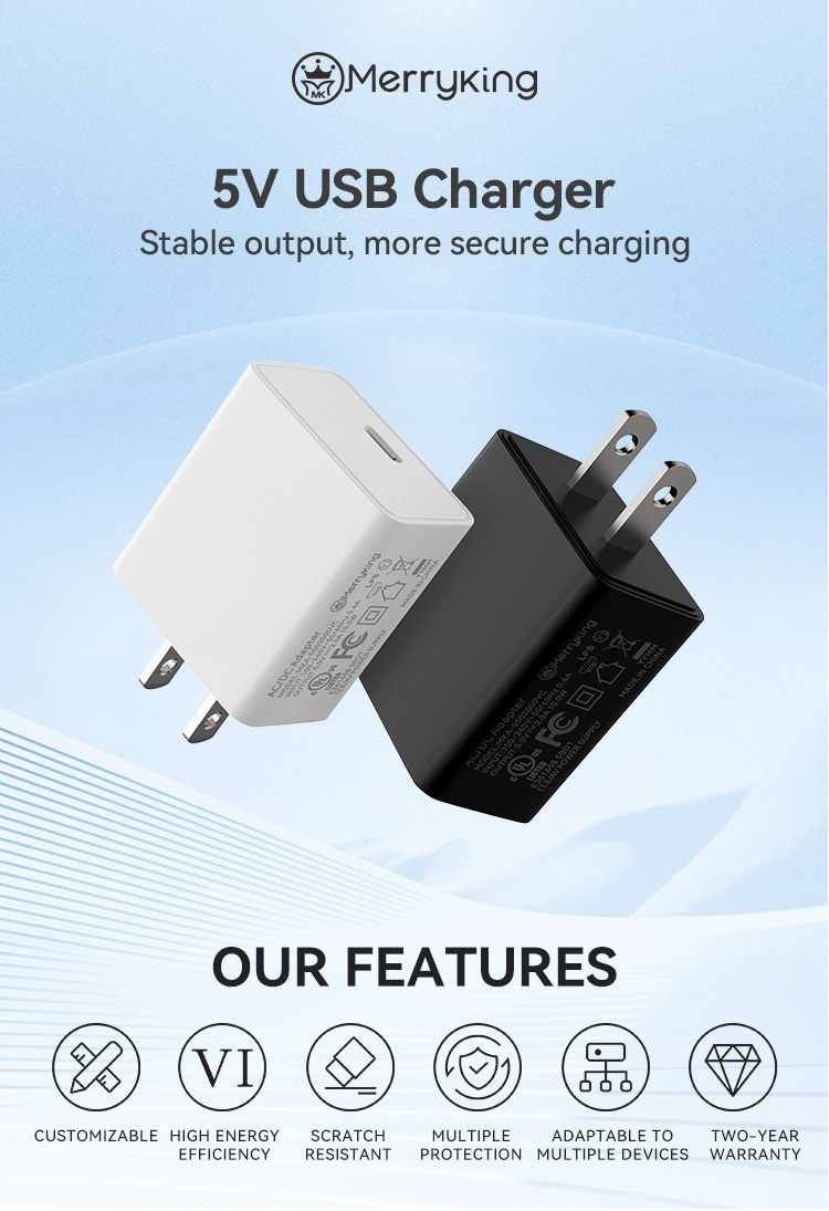 American Plug 5V 1500mA Type-C Charger Block