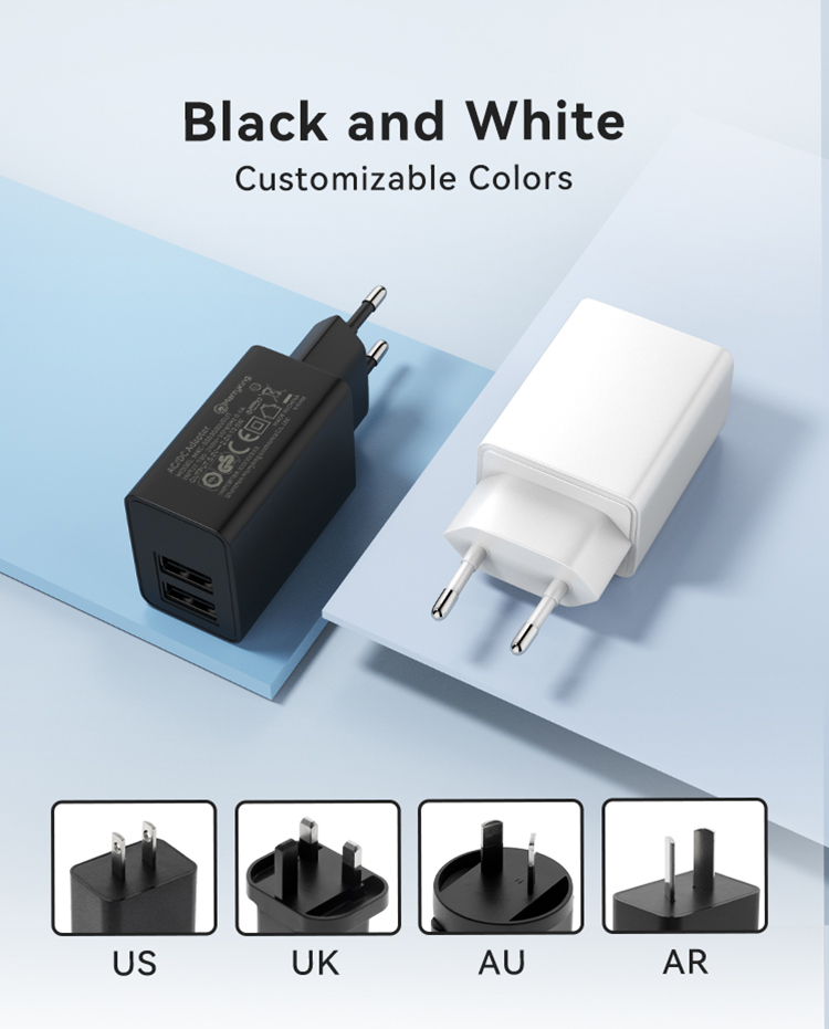 EU Plug 5V 800mA Dual USB A Charger