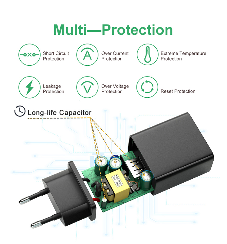 European Type 5V 2.5A USB Portable Charger