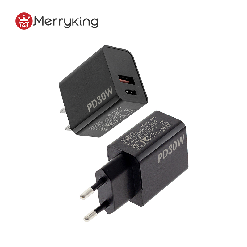 Πρότυπος Φορτιστής Ηνωμένων Πολιτειών 30W PD Γρήγορης Φόρτισης με Διπλές Θύρες