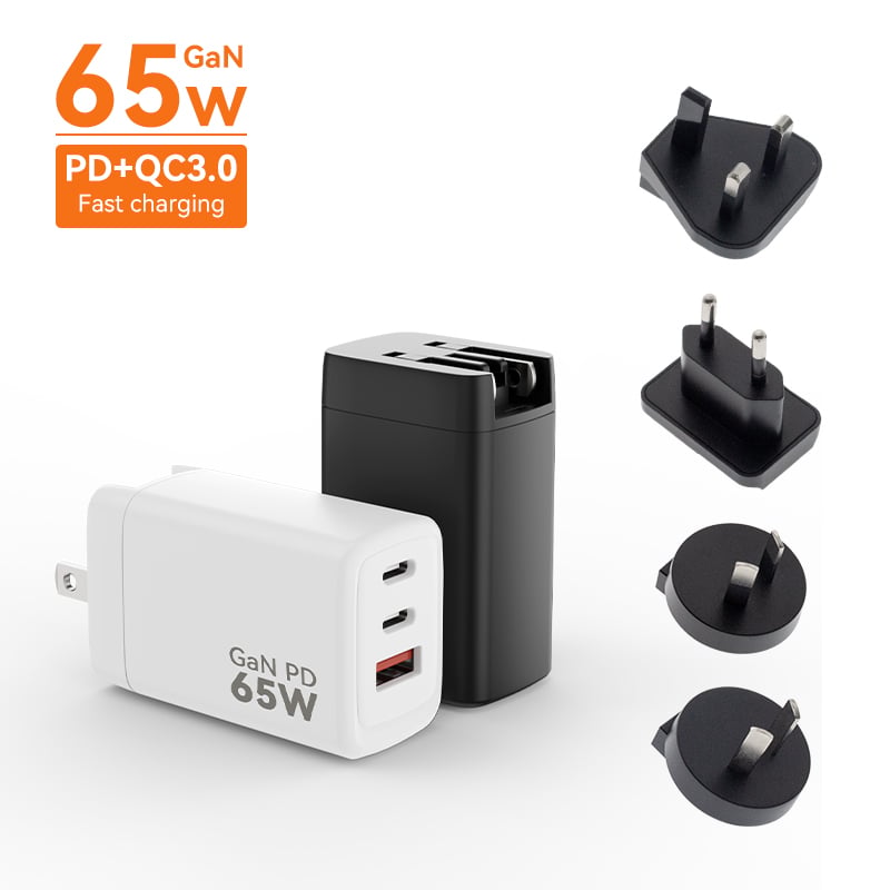 Utbytbar standard 65W 3-port GaN-laddare