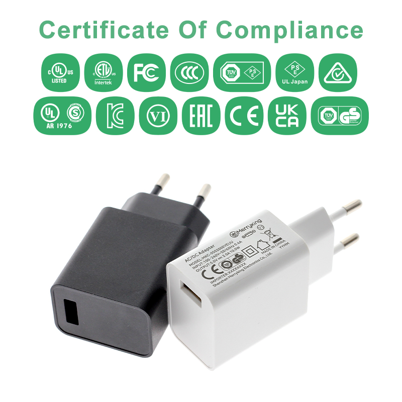 EU Standard 5V 2.4A USB A Charger Adapter