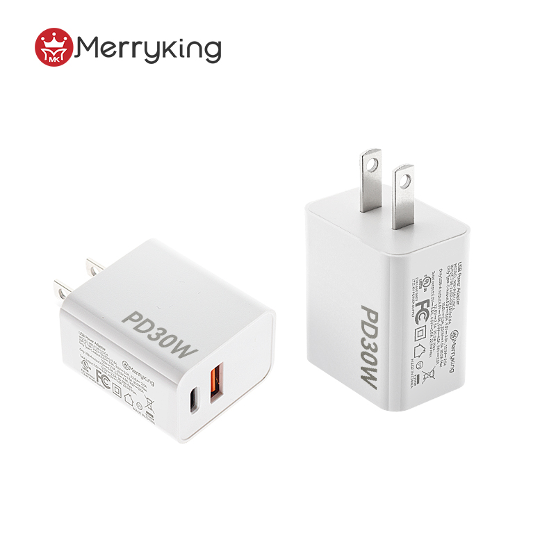 Πρότυπος Φορτιστής Ηνωμένων Πολιτειών 30W PD Γρήγορης Φόρτισης με Διπλές Θύρες