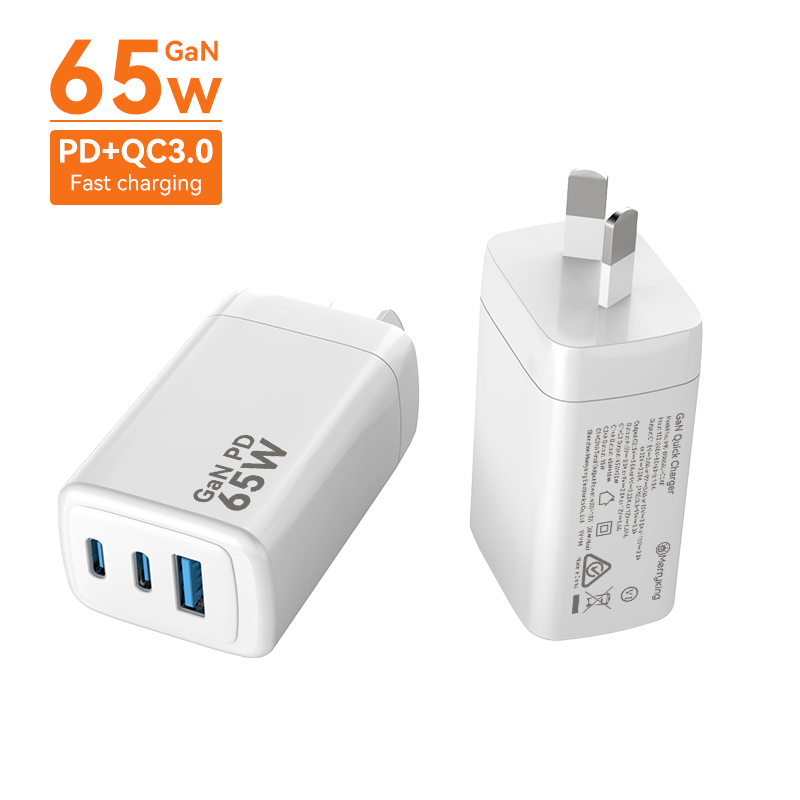 Avustralya Tipi 65W 2C 1A GaN Şarj Cihazı