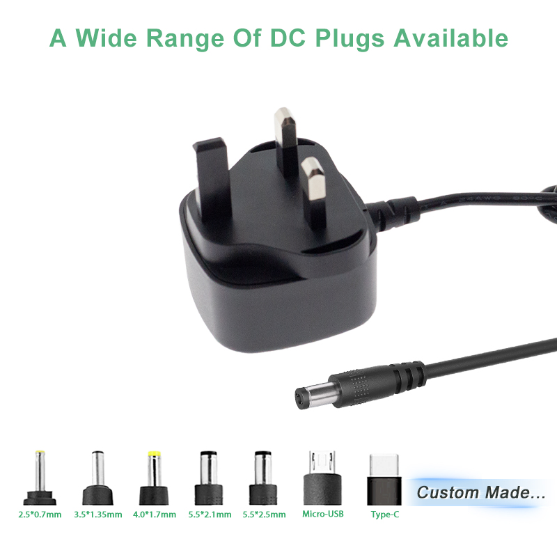Suurbritannia pistik 9V 1,5A Seinale paigaldatav toiteadapter