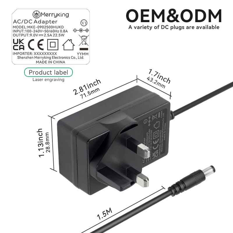UK щифт 5V 4A 20W захранен адаптер