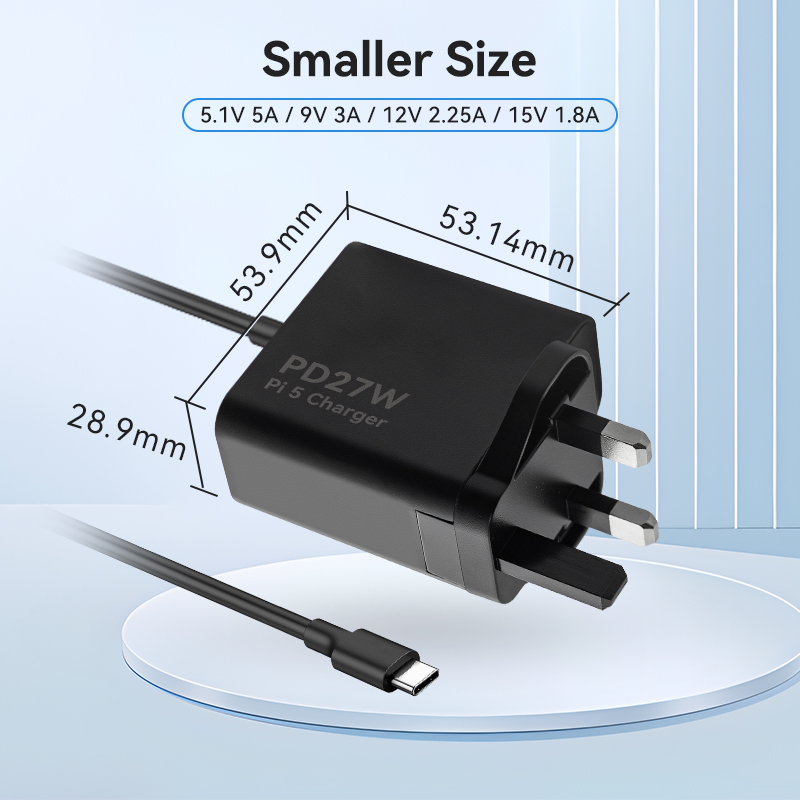 UK Plug 27W 5,1V/5A Pengisi Daya Raspberry Pi