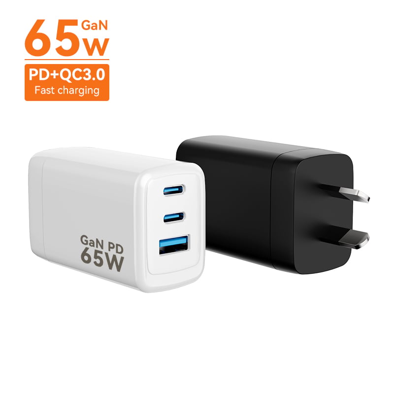 Avustralya Tipi 65W 2C 1A GaN Şarj Cihazı