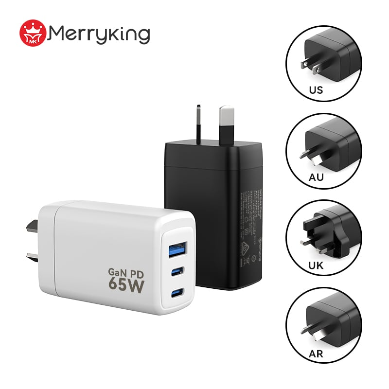Avustralya Tipi 65W 2C 1A GaN Şarj Cihazı