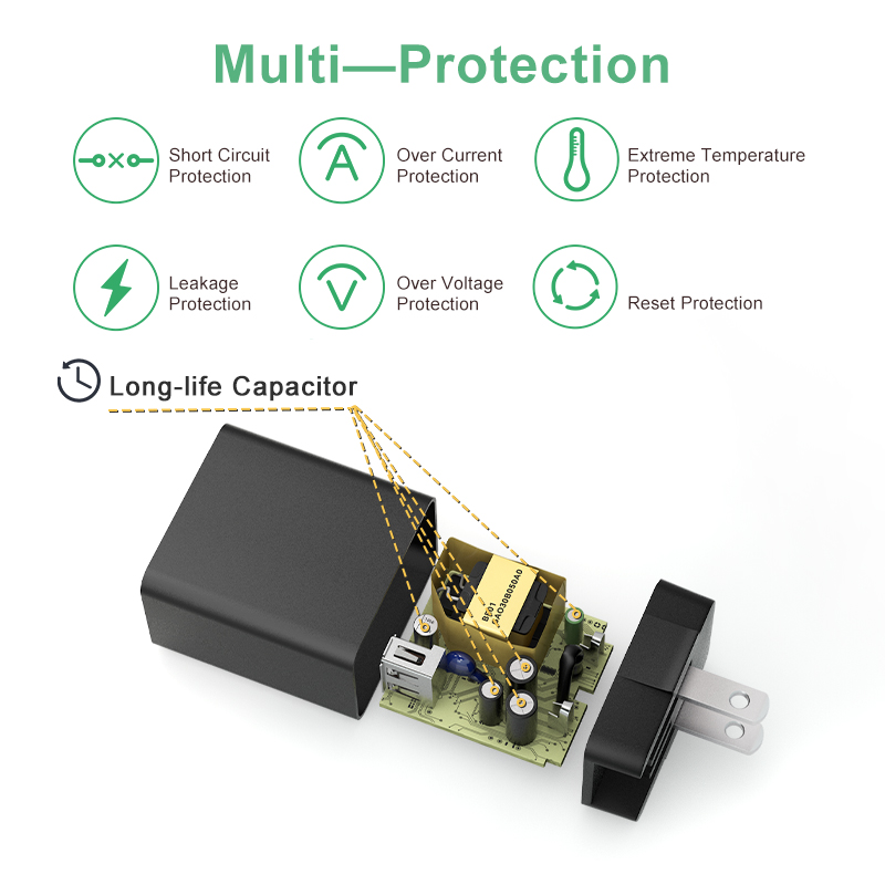 US dugó 5 V 500 mA USB A dupla töltő