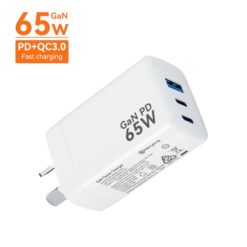 Avustralya Tipi 65W 2C 1A GaN Şarj Cihazı