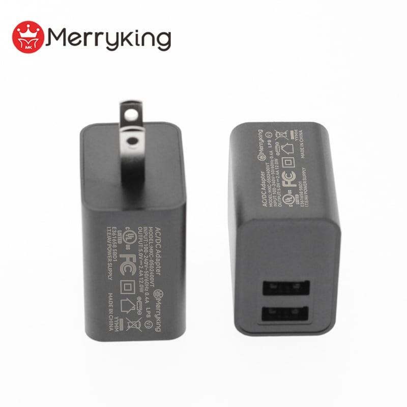 US dugó 5 V 500 mA USB A dupla töltő