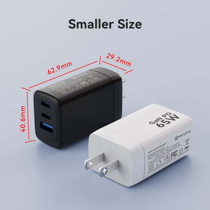 Incarcator rapid GaN cu 65W, 3 in 1, priza americană