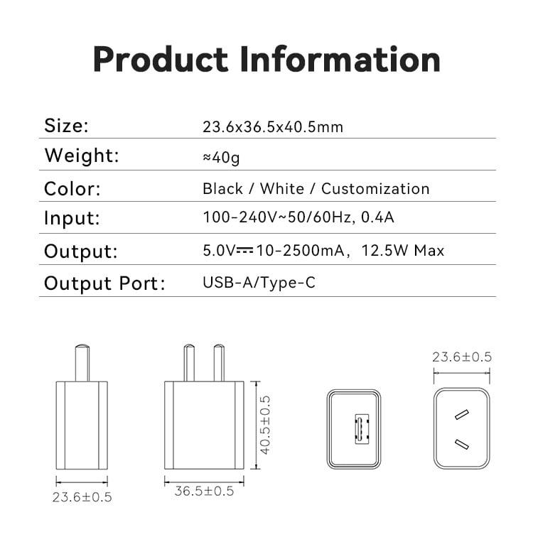 Argentina Plug 5V 500ma USB Charger