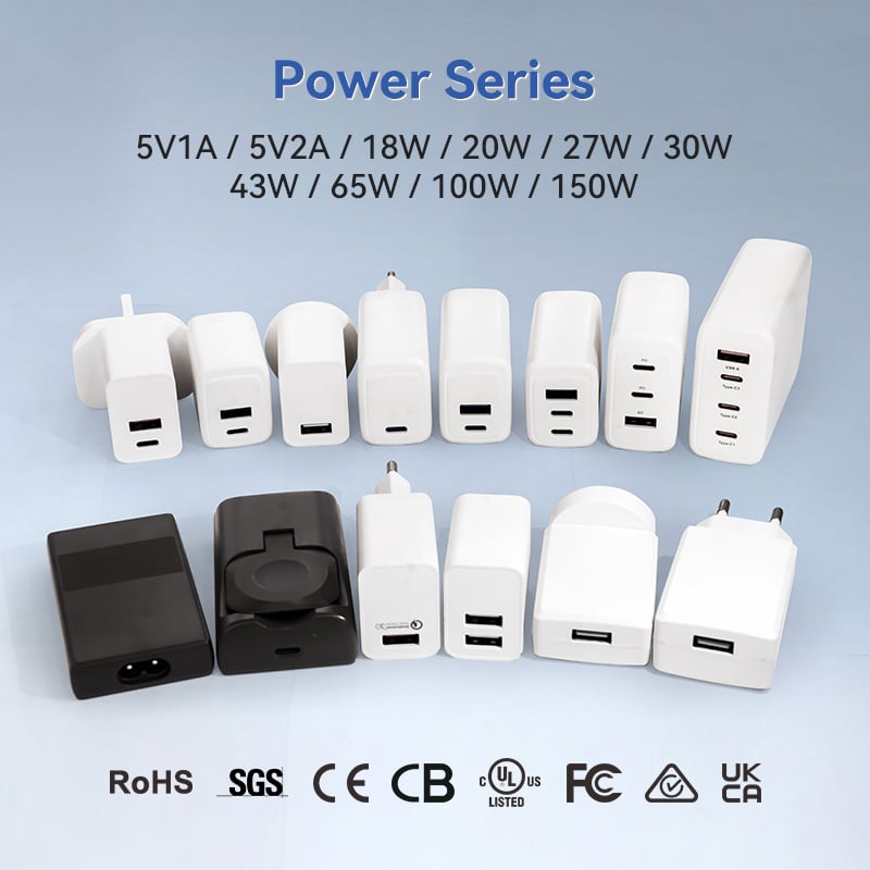 Utbytbar standard 65W 3-port GaN-laddare