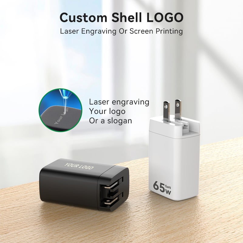 Utbytbar standard 65W 3-port GaN-laddare