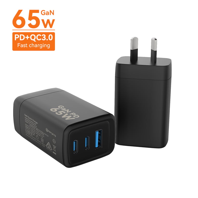 Avustralya Tipi 65W 2C 1A GaN Şarj Cihazı