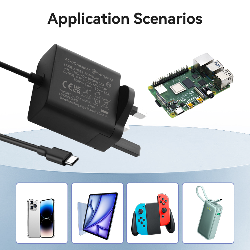 UK Plug 27W 5,1V/5A Pengisi Daya Raspberry Pi